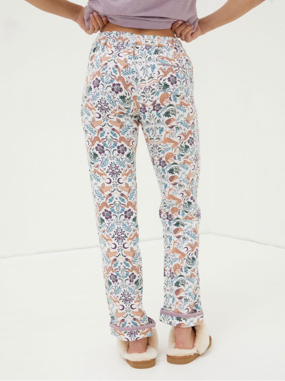 Fat Face Eva Lino Fox Pyjama Bottoms Size 14 Cotton Whimsical Forest Novelty - Picture 6 of 6